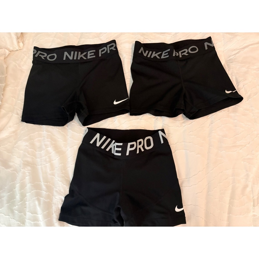 Nike Pro Spandex Women Small Black 3 Pack Compression 3in DH4863-010